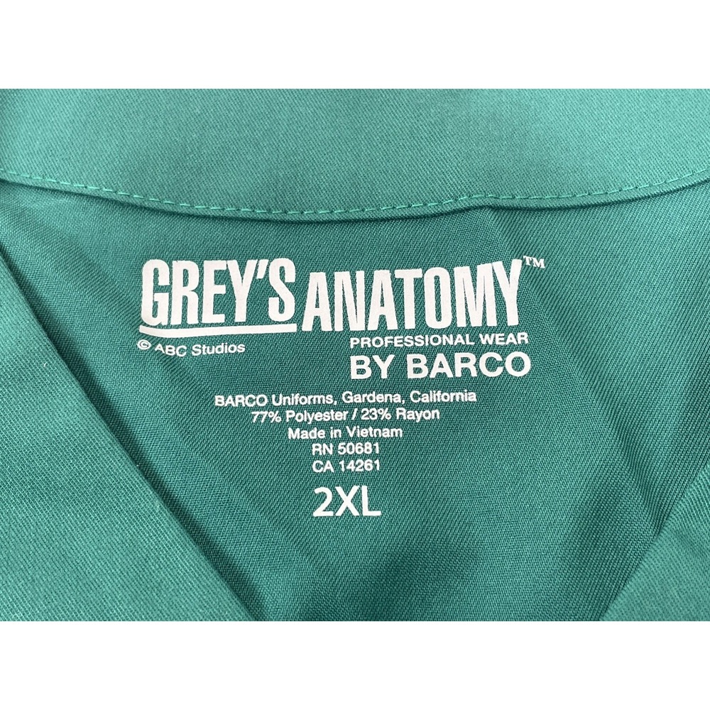 Greys Anatomy Barco Scrubs 4PKT Sporty Warmup Womens 2XL Hunter Green NWT - Picture 3 of 5